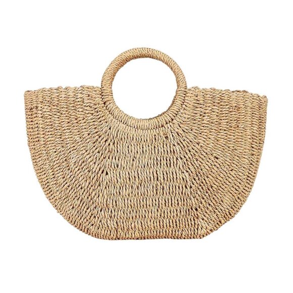 8 Other Reasons Beach Bag in Tan One Size New Womens Straw Handbag Purse - Picture 1 of 9